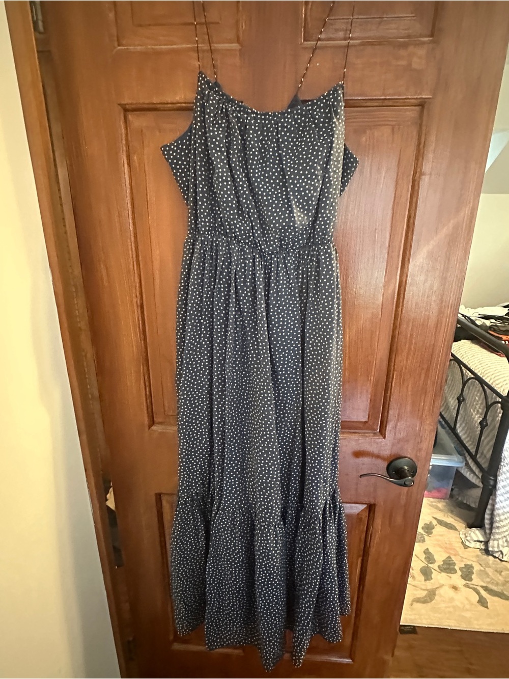 Abercrombie & Fitch Navy Polka Dot Maxi Dress
